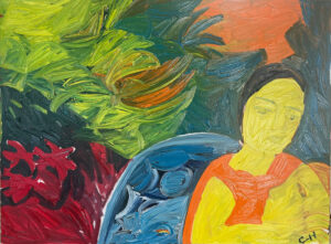 <b>Chandana Hore</b><br>Composition<br>Oil on Canvas<br>36 x 48 Inches<br>2022