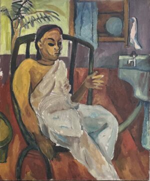 <b>Chandana Hore</b><br>Sreepally Evening<br>Oil on Canvas<br>36 x 30 Inches<br>1987