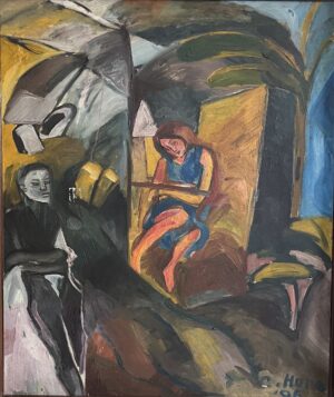 <b>Chandana Hore</b><br>Captured<br>Oil on Canvas<br>36 x 30 Inches<br>1996