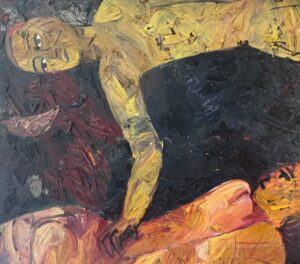 <b>Chandana Hore</b><br>Intimacy<br>Oil on Canvas<br>48 x 54 Inches<br>2011