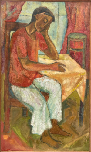 <b>Chandana Hore</b><br>Untitled<br>Oil on Canvas<br>55 x 33 Inches<br>Unknown