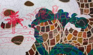 <b>Tawatchai Somkong </b><br>Under the Shade: Time, Unceasing <br>Oil on Canvas <br> 78.7 x 133.8 Inches<br>2022