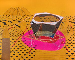 <b>Tawatchai Somkong </b><br>Utopia: Yelloe Scenery <br>Oil on Canvas <br> 106.2 x 133.8 Inches<br>2022