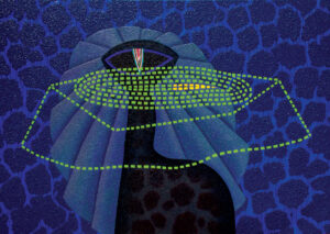 <b>Tawatchai Somkong </b><br>Through Unletting Eyes (Kali & Noah) <br>Oil on Canvas <br> 106.2 x 149.6 Inches<br>2022