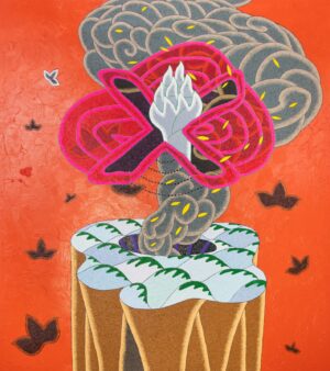 <b>Tawatchai Somkong </b><br>A Continuous Phenomenon <br>Oil on Canvas <br> 106.2 x 94.4 Inches<br>2022