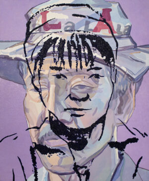 <b>Tawatchai Somkong </b><br> A Bengali Elder and a Young Japanese Woman <br>Oil on Canvas <br> 66.9 x 55.11 Inches<br>2022