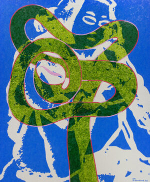 <b>Tawatchai Somkong </b><br>Sitting Still as the World Turns <br>Oil on Canvas <br> 66.9 x 55.11 Inches<br>2022