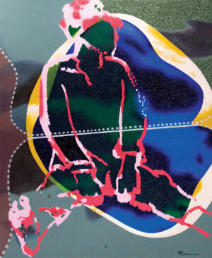 <b>Tawatchai Somkong </b><br>Sitting Still as the World Turns 2 <br>Oil on Canvas <br> 66.9 x 55.11 Inches<br>2022