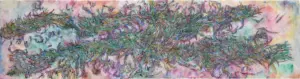 <b>Anju Chaudhury</b><br>Untitled<br> Ink, Water Colour, Pastel, Pencil on Rice Paper<br> 13.5 x 52.5 Inches<br>1999