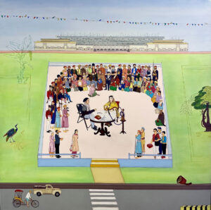 <b>Mainaz Bano</b><br>Evolution - 2 <br>Acrylic on Canvas<br> 48 x 60 Inches <br>2022