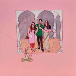 <b>Mainaz Bano</b><br>Equilibrium of Inheritance<br>Acrylic on Canvas<br> 36 x 60 Inches <br>2023