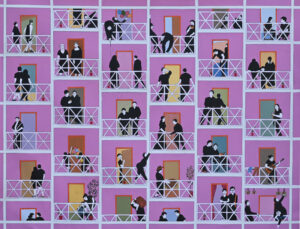 <b>Yogeesh Naik</b><br>Vertical Garden<br>Acrylic on Canvas <br> 36 x 48 Inches <br>Unknown