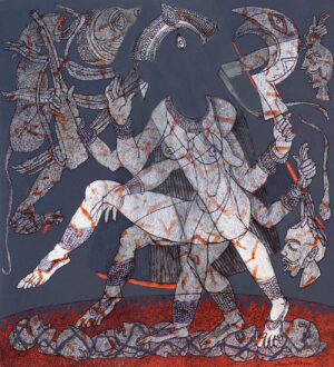 <b>Samir Aich/b><br>Mother I<br>Acrylic and Oil on Canvas<br>72 x 66 Inches<br>2022