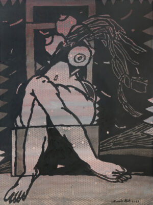 <b>Samir Aich/b><br>Leisure Time<br>Dry Pastel, Acrylic, Conte, Pen, Ink and Brush on Acid free Fabriano Paper<br>47.5 x 35.5 Inches<br>2022