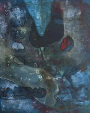 <b>G.R. Iranna </b><br>Untitled<br>Oil on Canvas <br> 30 x 38 Inches<br>1995