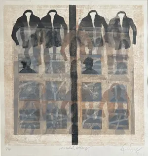 <b>Naresh Kapuria</b><br>Untold Story<br>Woodcut<br>13 x 12 Inches<br>1977